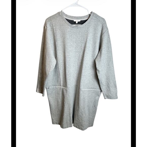 Johnny Was Dresses & Skirts - Calme Johnny Was Gray Zipped Pocket Fleece Sweater Dress Size XL